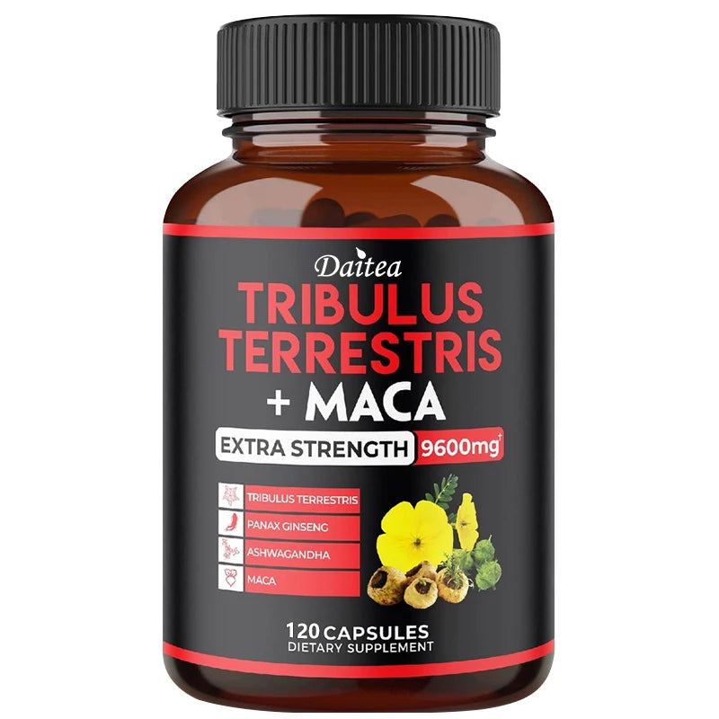 Daitea Tribulus Maca Extract Capsules in Pakistan - Extra Strength 9600 Mg - Energy, Mood, Stamina and Immunity, Non-GMO