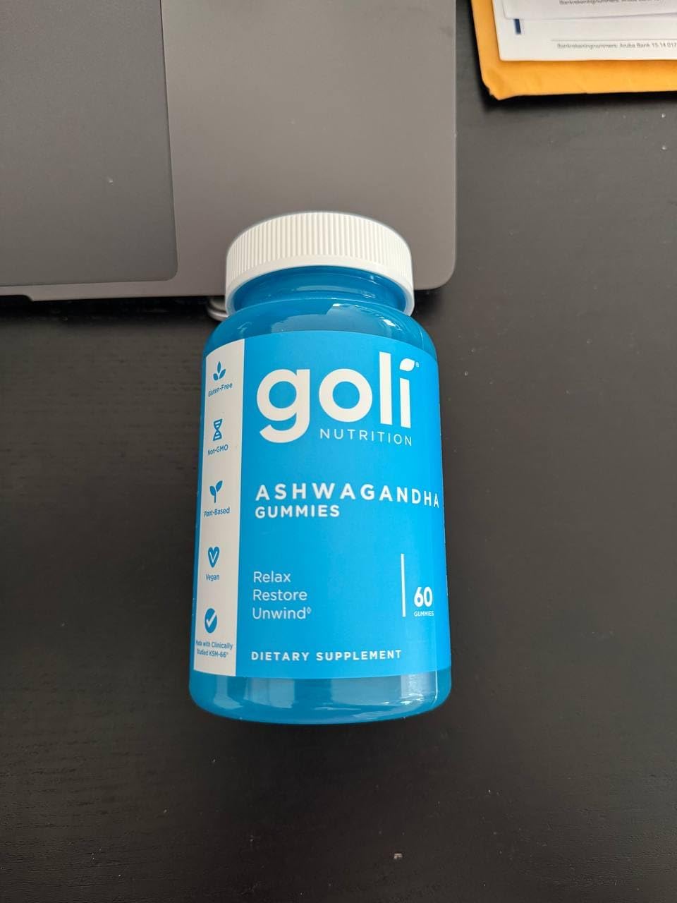 Goli Ashwagandha & Vitamin D Gummy - 60 Count - Mixed Berry, KSM-66, Vegan, Plant Based, Non-GMO, Gluten-Free & Gelatin Free Relax. Restore. Unwind, Pack of 1