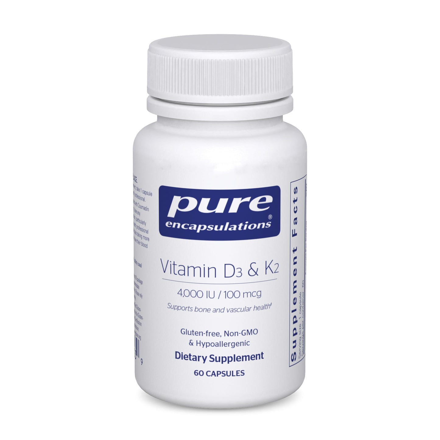 Pure Encapsulations Vitamin D3 & K2 | Bone and Vascular Health Support | 120 Capsules*