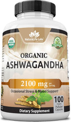 Organic Ashwagandha in Pakistan 100 Veggie Capsules Pure Organic Ashwagandha Powder and Root Extract - Stress Relief, Mood Enhancer