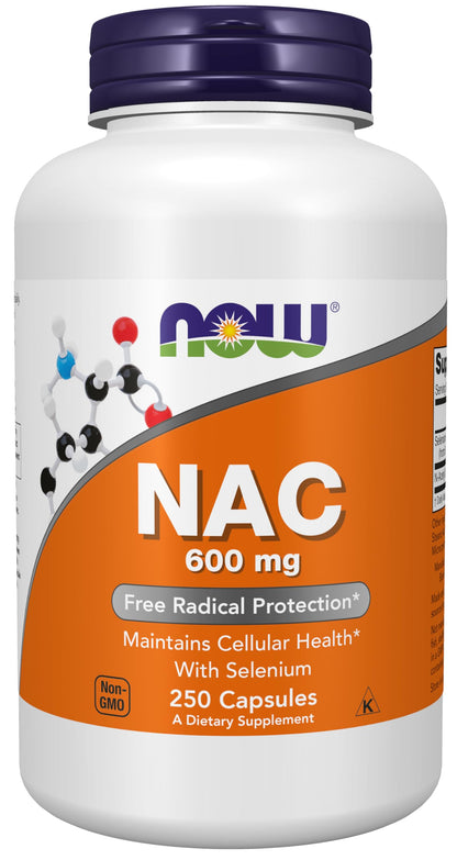 NOW Supplements, NAC (N-Acetyl Cysteine) 600 mg with Selenium 100 Capsules