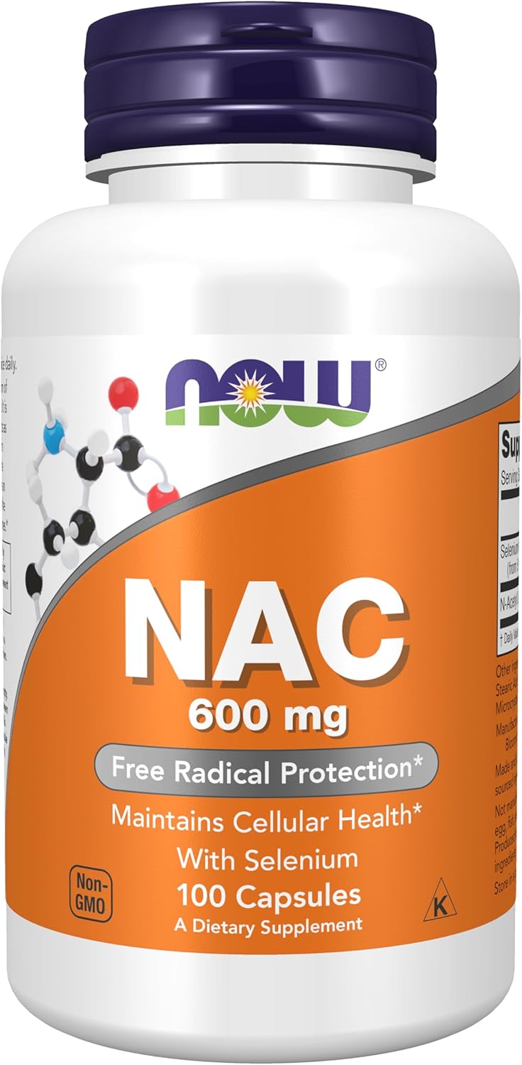 NOW Supplements, NAC (N-Acetyl Cysteine) 600 mg with Selenium 100 Capsules