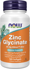 NOW Foods Supplements Zinc Glycinate with Pumpkin Seed Oil in Pakistan
