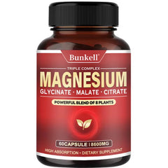 Magnesium glycinate and Magnesium Citrate, Malic Acid, Muscle Relaxation, Immunity, Triple High Efficiency