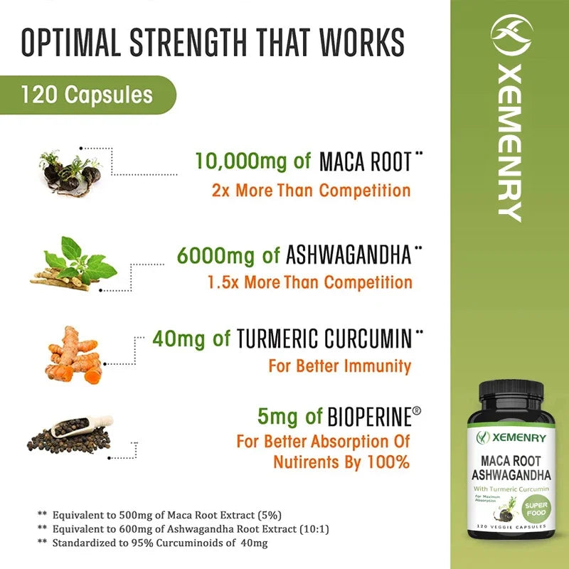 Maca Root Ashwagandha Supplement in Pakistan - Improve Mood, Relieve Stress, Enhance Energy and Endurance